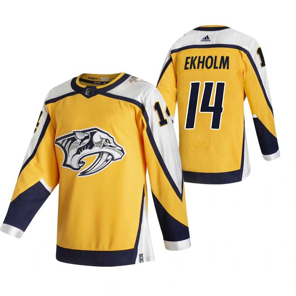 Nashville Predators 14 Mattias Ekholm Yellow Adidas 2020-21 Reverse Retro Alternate Jersey Dzhi,We sell and wholesale Nashville Predators 14 Mattias Ekholm Yellow Adidas 2020-21 Reverse Retro Alternate Jersey Dzhi on line form chian!